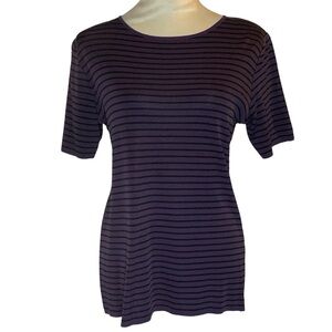 Exclusively Misook Striped Purple Women's Top